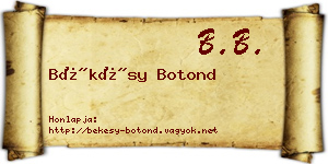 Békésy Botond névjegykártya