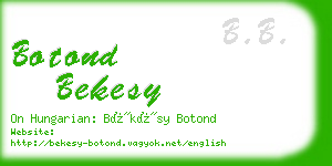 botond bekesy business card
